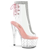 Rose transparent 18 cm STARDUST-1018C-2RS Exotic stripper ankle boots