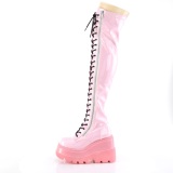 Roze Patent 11,5 cm SHAKER-374-1 overknee boots with laces