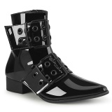 Shiny WARLOCK-55 demoniacult pointed boots - mens winklepicker boots 2 buckles