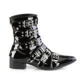 Shiny WARLOCK-70 demonia pointed boots - mens winklepicker boots 6 buckles