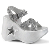 Silver 13 cm Demonia DYNAMITE-02 lolita sandals wedge sandals