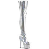 Silver 18 cm ADORE-3000HWR Hologram exotic pole dance overknee boots