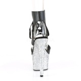 Silver 18 cm ADORE-700-14LG Glitter Platform High Heels Shoes