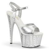 Silver 18 cm ADORE-709VLRS rhinestone platform high heels