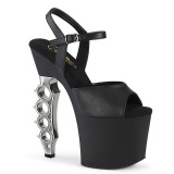 Silver 18 cm IRONGRIP-709 Platform Brass Knuckles High Heels Shoes