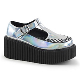 Silver CREEPER-214 Platform Women Creepers Shoes
