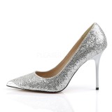 Silver Glitter 10 cm CLASSIQUE-20 big size stilettos shoes
