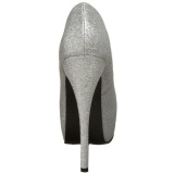 Silver Glitter 14,5 cm Burlesque TEEZE-31G Platform Pumps Shoes