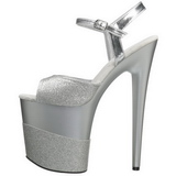 Silver Glitter 20 cm Pleaser FLAMINGO-809-2G High Heels Platform