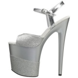 Silver Glitter 20 cm Pleaser FLAMINGO-809-2G High Heels Platform