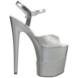 Silver Glitter 20 cm Pleaser FLAMINGO-809-2G High Heels Platform