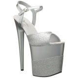 Silver Glitter 20 cm Pleaser FLAMINGO-809-2G High Heels Platform