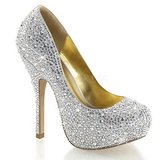 Silver Glittering Stones 13,5 cm FELICITY-20 Womens High Heels Shoes