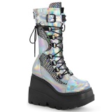 Silver Hologram 11,5 cm SHAKER-70 cyberpunk platform boots