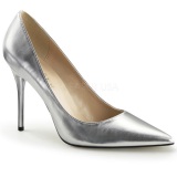 Silver Matte 10 cm CLASSIQUE-20 pointed toe stiletto pumps