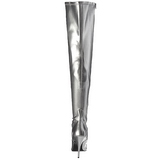 Silver Matte 13 cm SEDUCE-3000 Thigh High Boots for Men