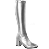 Silver Matte 7,5 cm GOGO-300 High Heeled Womens Boots for Men