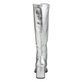 Silver Matte 7,5 cm GOGO-300 High Heeled Womens Boots for Men