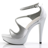 Silver Rhinestone 13 cm COCKTAIL-526 Platform High Heels Shoes