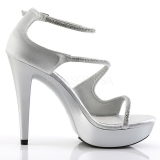 Silver Rhinestone 13 cm COCKTAIL-526 Platform High Heels Shoes