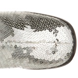 Silver Sequins 8 cm SPECTACUL-300SQ Womens Boots for Men