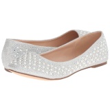 Silver TREAT-06 rhinestone flat ballerinas womens shoes