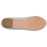 Silver TREAT-06 rhinestone flat ballerinas womens shoes