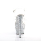 Silver glitter 18 cm Pleaser SKY-308LG Pole dancing high heels shoes