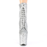 Silver glitter 20 cm FLAMINGO-1020GWR Exotic pole dance ankle boots