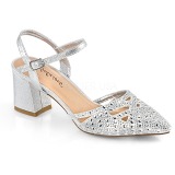 Silver glitter 7 cm Fabulicious FAYE-06 high heeled sandals