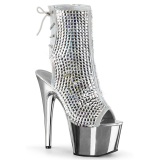 Silver rhinestones 18 cm ADORE-1018DCS platform womens ankle boots