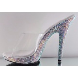 Transparent 13 cm LIP-101DM Mules Strass Heels