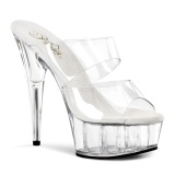 Transparent 15,5 cm Pleaser DELIGHT-602 Platform Mules Shoes