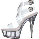 Transparent 15 cm DELIGHT-635 high heeled sandals