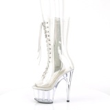 Transparent 18 cm ADORE-1050C platform high heels boots