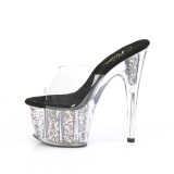 Transparent 18 cm ADORE-701CG-2 Exotic stripper high heel mules