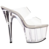 Transparent 18 cm ADORE-702 Platform Mules Shoes