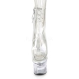 Transparent 18 cm FLASH-1018C-7 led platform pole dance ankle boots