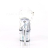 Transparent 18 cm FLASH-708CH led platform pole dance high heels shoes