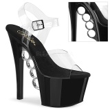 Transparent 18 cm KNUCKS-708 Pole dancing high heels shoes