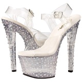 Transparent 18 cm STARDANCE-708 Rhinestone Platform High Heels