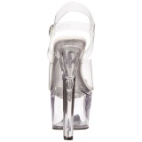 Transparent 18 cm TREASURE-708 tip jar platform stripper high heel shoes