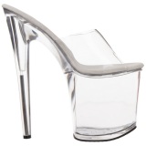 Transparent 20 cm FLAMINGO-801 Platform High Heel Mules