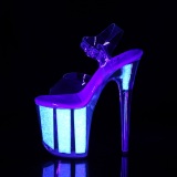 Transparent 20 cm FLAMINGO-808UVG glitter platform high heels shoes