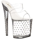 Transparent 20 cm Pleaser STARDUST-802 Strass Platform High Mules