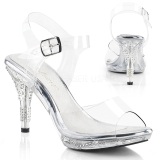 Transparent 9,5 cm IRIS-408 Rhinestone Platform High Heels