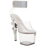 Transparent Rhinestone 18 cm REVOLVER-712 Platform Gun High Heels