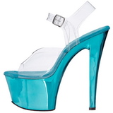 Turquoise Transparent 18 cm SKY-308 High Heels Platform