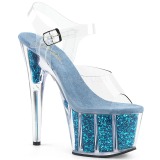 Turquoise glitter 18 cm Pleaser ADORE-708G Pole dancing high heels shoes