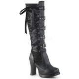 Vegan 10 cm CRYPTO-106 buckle womens boots with platform